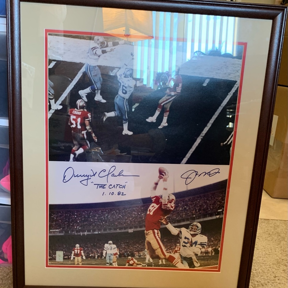 HUGE Joe Montana Dwight Clark w/Certi Signed Photo the Catch San Francisco 49ers